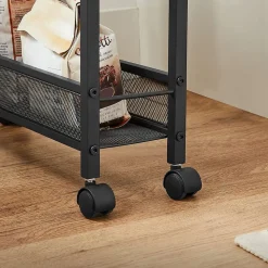 Outlet SONGMICS Buffet 2 portes persiennes Brun Vintage Noir