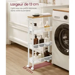 Outlet SONGMICS Buffet 2 portes persiennes Brun Vintage Noir