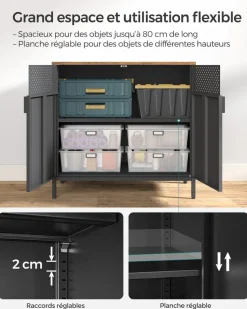 Discount SONGMICS Buffet ajouré noir