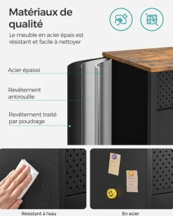 Discount SONGMICS Buffet ajouré noir