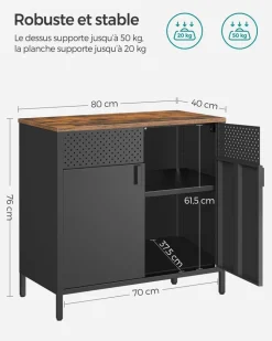 Discount SONGMICS Buffet ajouré noir
