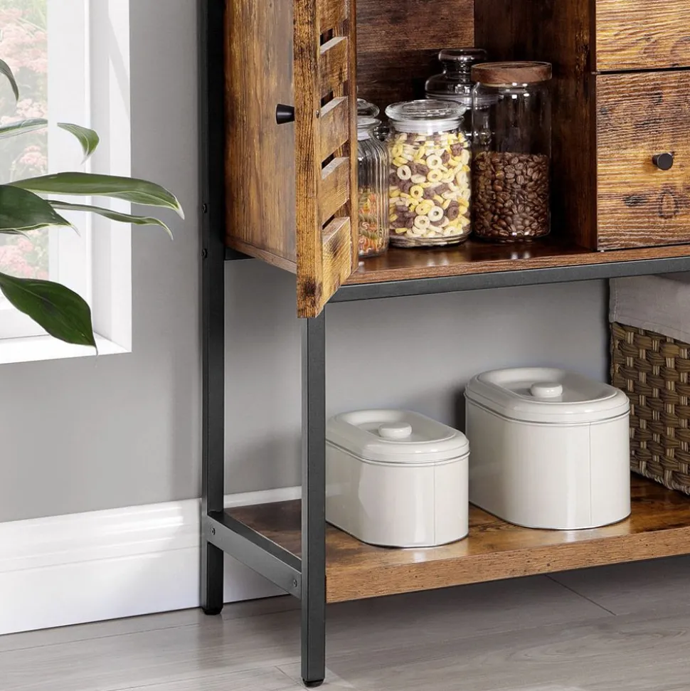 Cheap SONGMICS Buffet aéré Brun Vintage Noir