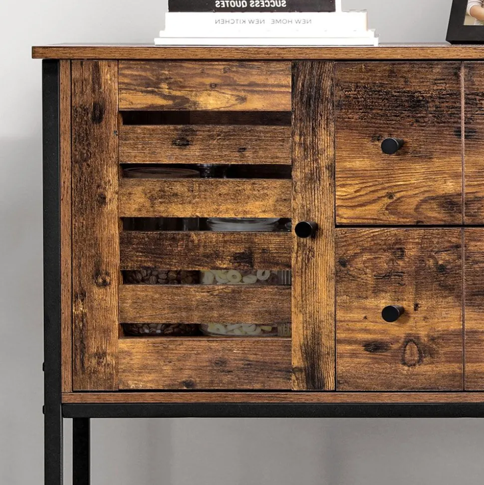 Cheap SONGMICS Buffet aéré Brun Vintage Noir