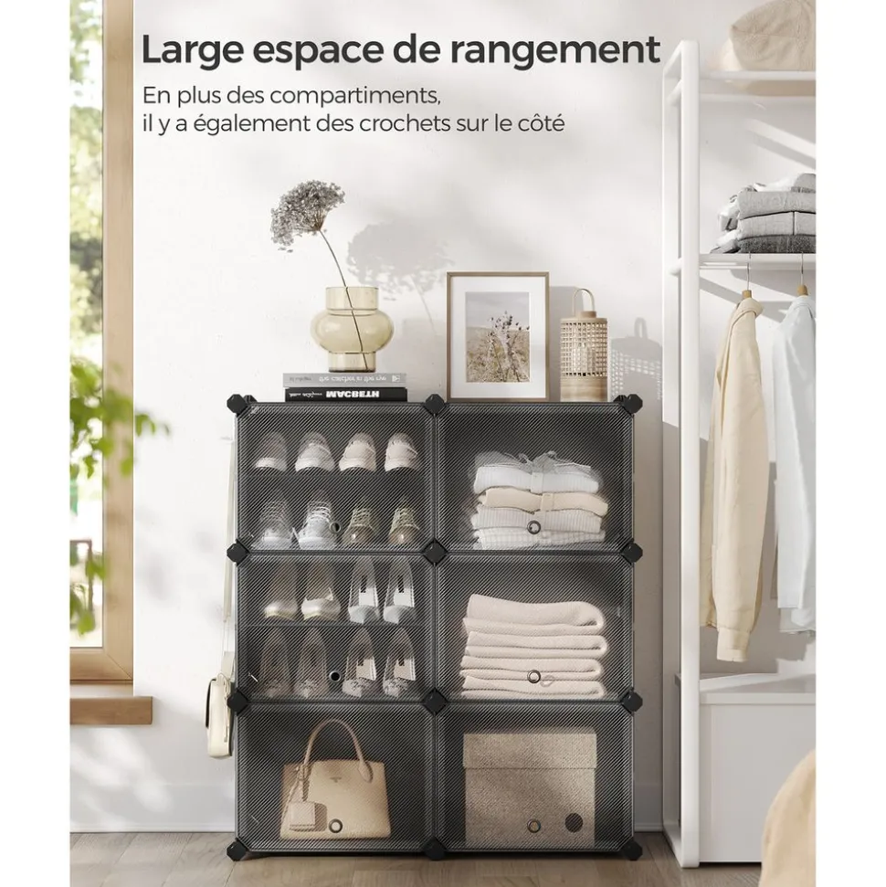 Flash Sale SONGMICS Buffet avec placards et étagères Marron Rustique