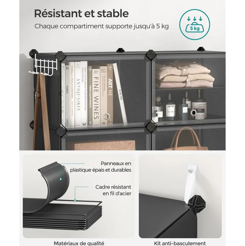 Flash Sale SONGMICS Buffet avec placards et étagères Marron Rustique