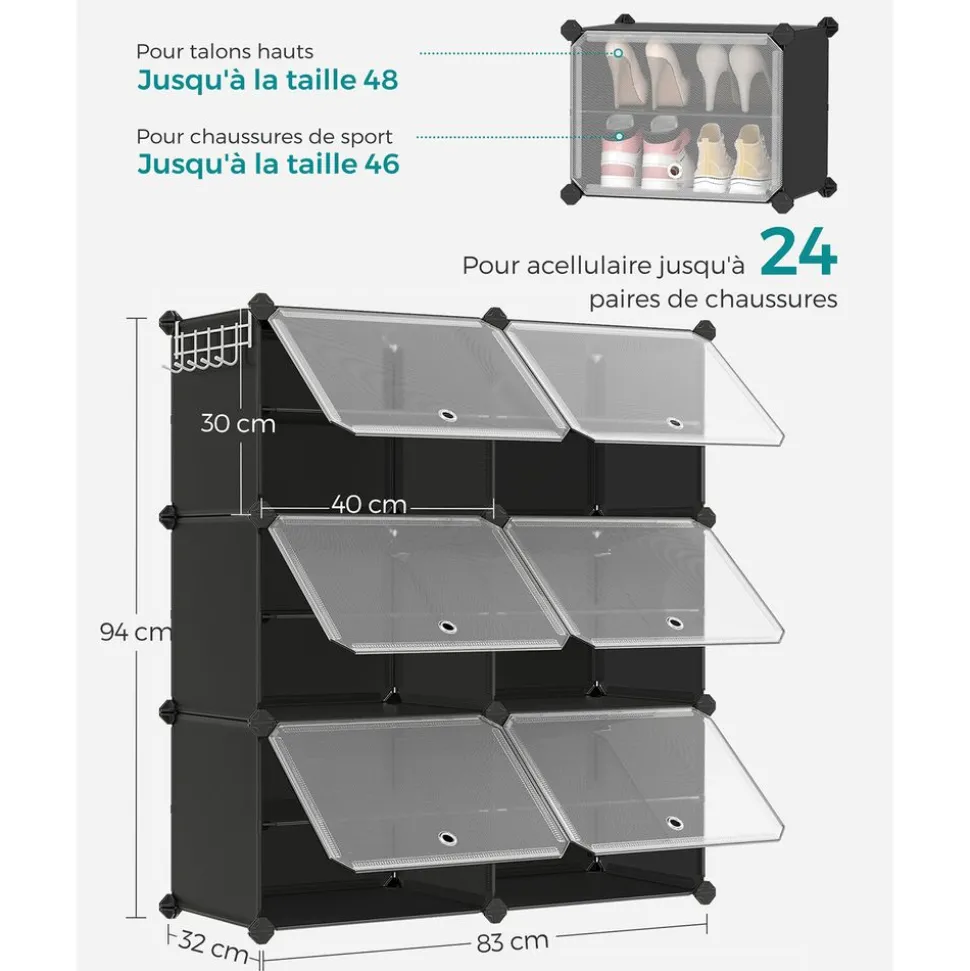 Flash Sale SONGMICS Buffet avec placards et étagères Marron Rustique