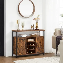 Store SONGMICS Buffet bouteilles industriel Brun Vintage Noir
