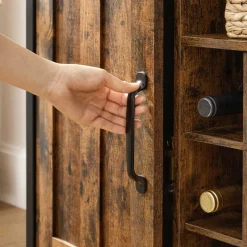 Store SONGMICS Buffet bouteilles industriel Brun Vintage Noir