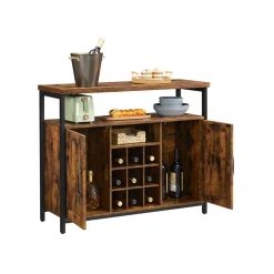 Store SONGMICS Buffet bouteilles industriel Brun Vintage Noir