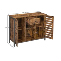 Flash Sale SONGMICS Buffet ouvert fermé industriel Blanc