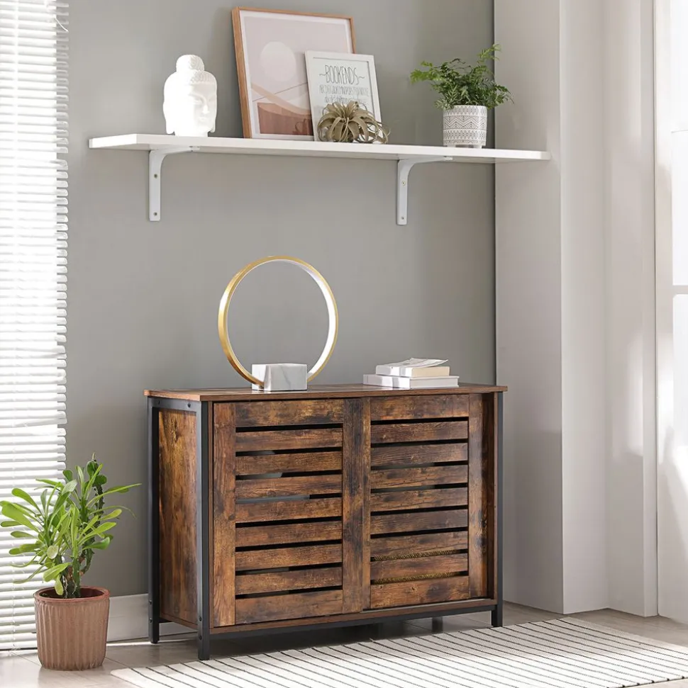 Flash Sale SONGMICS Buffet portes coulissantes Blanc