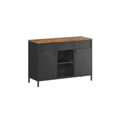 Shop SONGMICS Buffet portes persiennes Marron Rustique