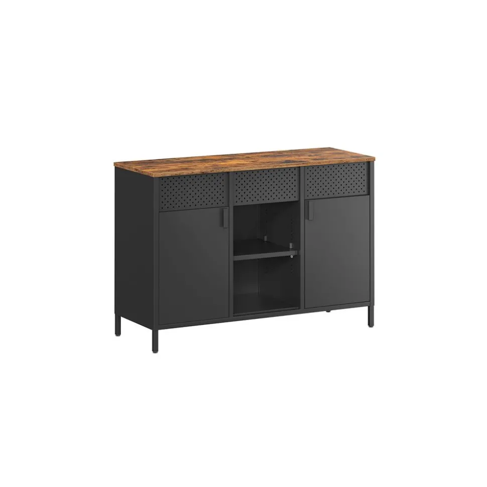 Shop SONGMICS Buffet portes persiennes Marron Rustique