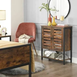 Flash Sale SONGMICS Buffet portes persiennes Marron Rustique