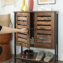 Flash Sale SONGMICS Buffet portes persiennes Marron Rustique