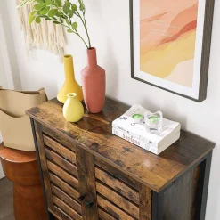 Flash Sale SONGMICS Buffet portes persiennes Marron Rustique