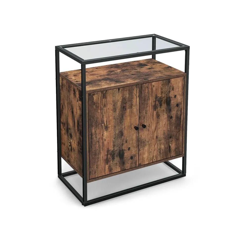 Outlet SONGMICS Buffet verre industriel Noir