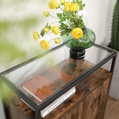 Outlet SONGMICS Buffet verre industriel Noir