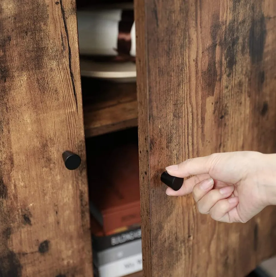 Outlet SONGMICS Buffet verre industriel Noir