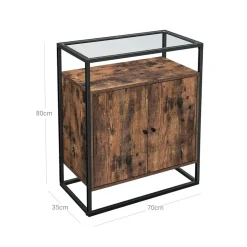 Outlet SONGMICS Buffet verre industriel Noir