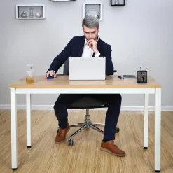 Online SONGMICS Bureau 120 cm boisé blanc