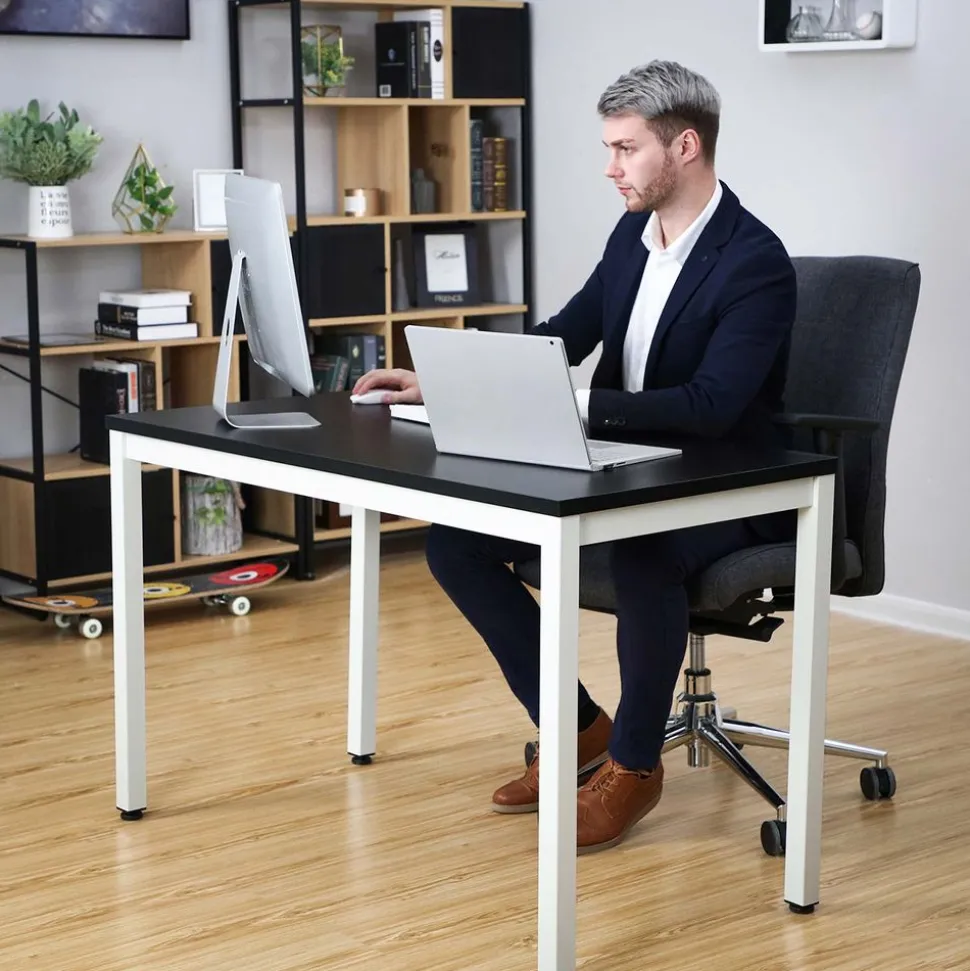 Online SONGMICS Bureau 120 cm boisé blanc