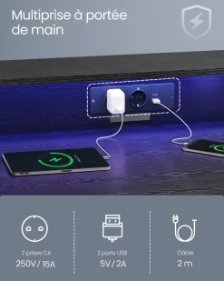 Outlet SONGMICS Bureau 100 cm grège