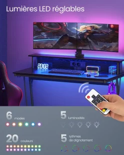 Outlet SONGMICS Bureau 100 cm grège