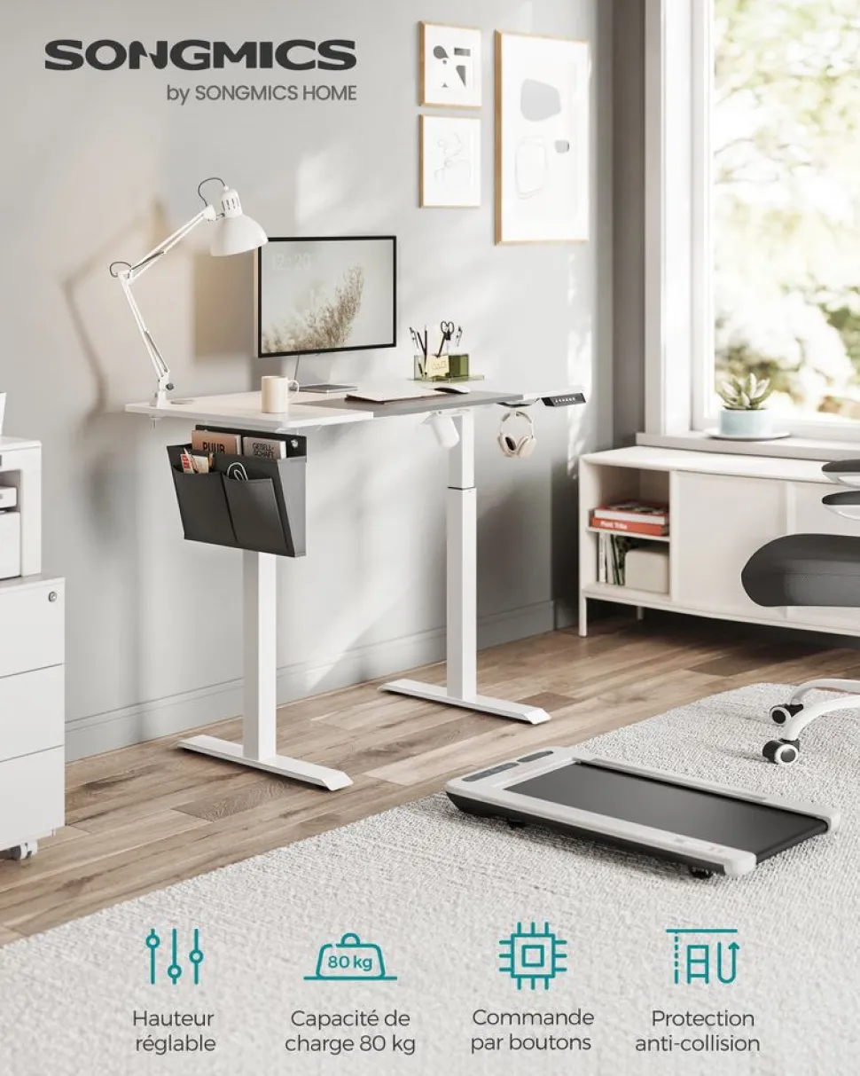 Store SONGMICS Bureau 120 cm grège