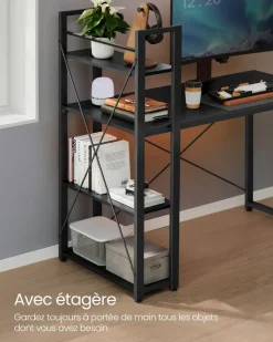 Shop SONGMICS Bureau 120 cm industriel