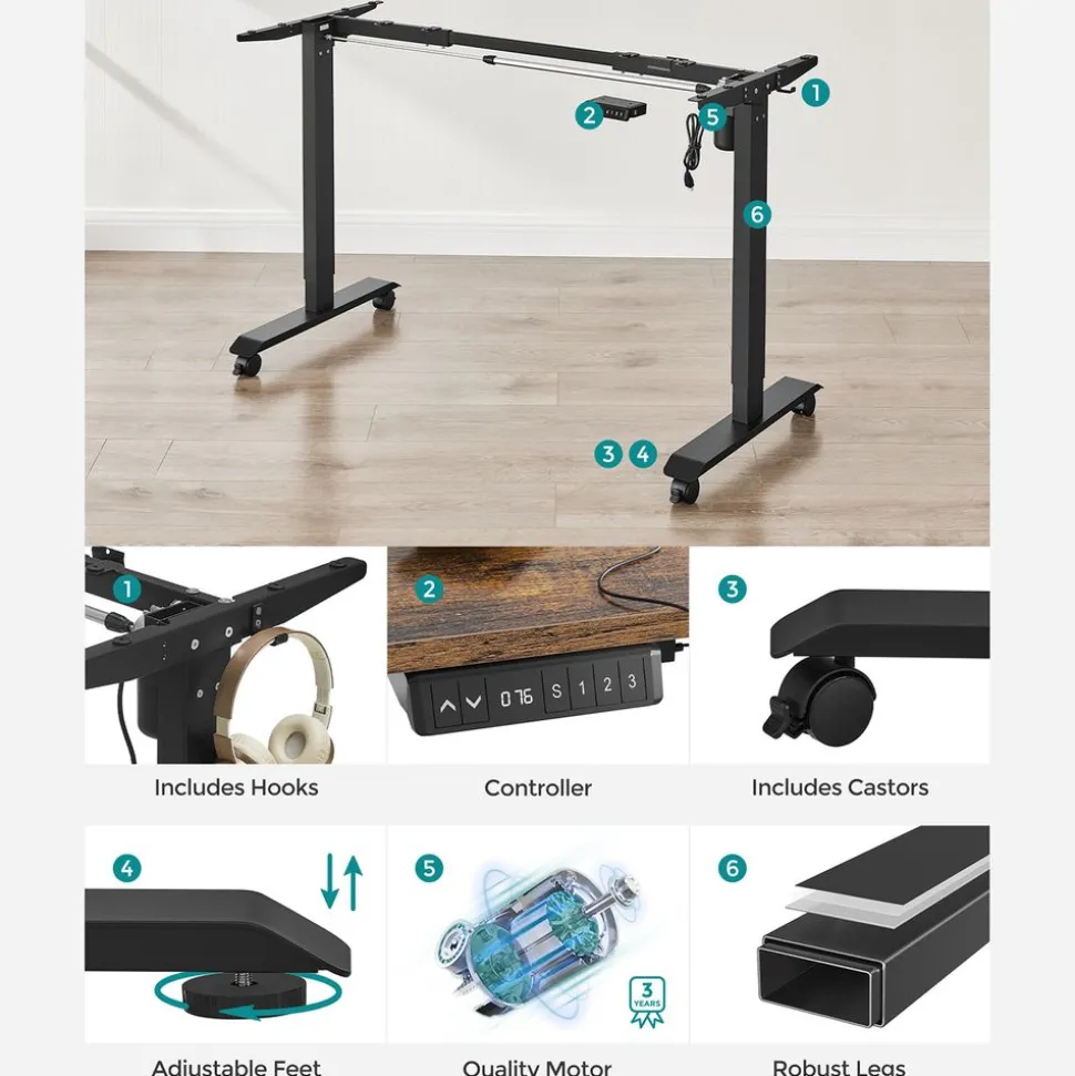 Flash Sale SONGMICS Bureau 100 cm industriel