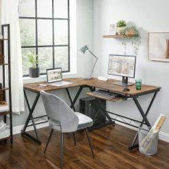 Outlet SONGMICS Bureau 118 cm industriel Noir