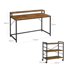 Online SONGMICS Bureau 118 cm industriel Noir