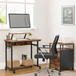Hot SONGMICS Bureau 118 cm industriel Blanc