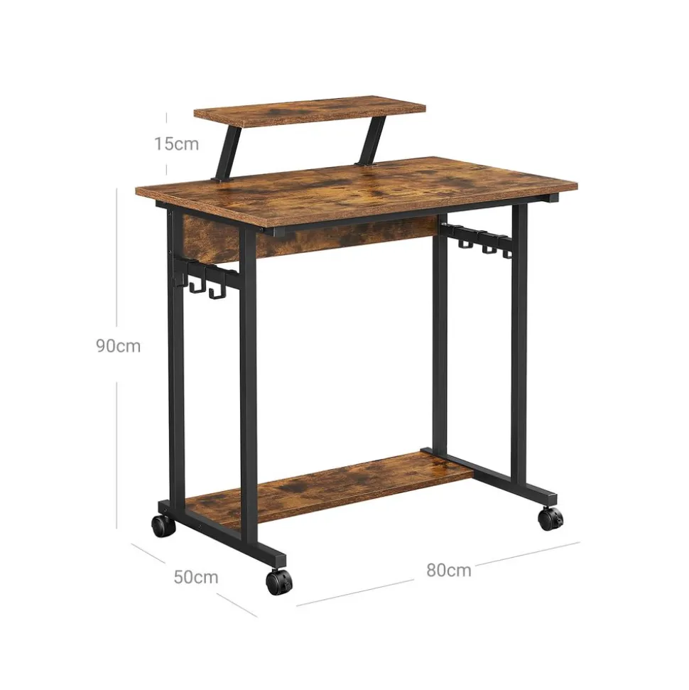 Hot SONGMICS Bureau 118 cm industriel Blanc