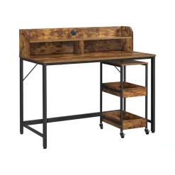 Outlet SONGMICS Bureau 120 cm industriel Noir