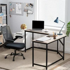 Outlet SONGMICS Bureau 85 cm industriel Marron rustique