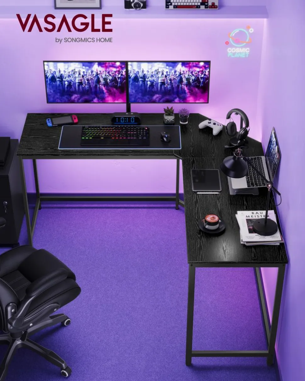 Outlet SONGMICS Bureau 85 cm industriel Marron rustique