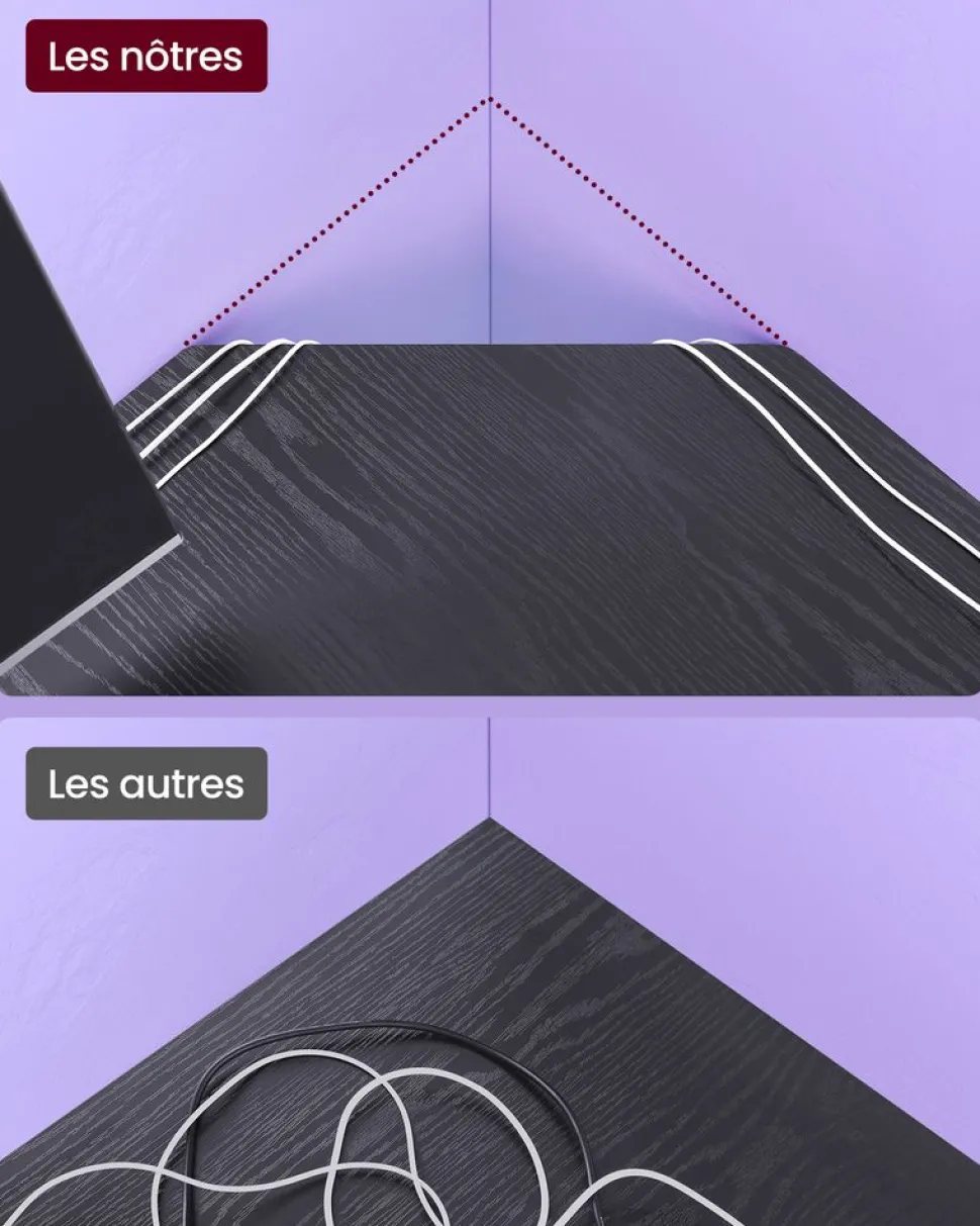 Outlet SONGMICS Bureau 85 cm industriel Marron rustique