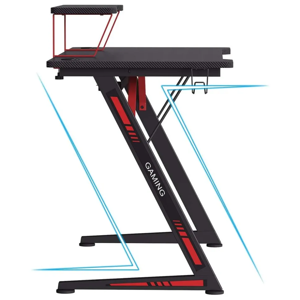 Outlet SONGMICS Bureau 110 cm industriel Noir