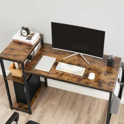 New SONGMICS Bureau 130 cm industriel Noir