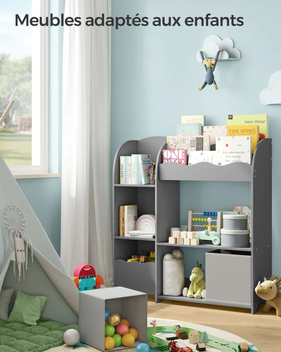 New SONGMICS Bureau 100 cm industriel Marron Rustique