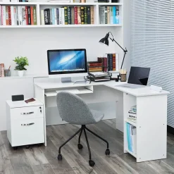 Cheap SONGMICS Bureau 130 cm industriel Marron Rustique