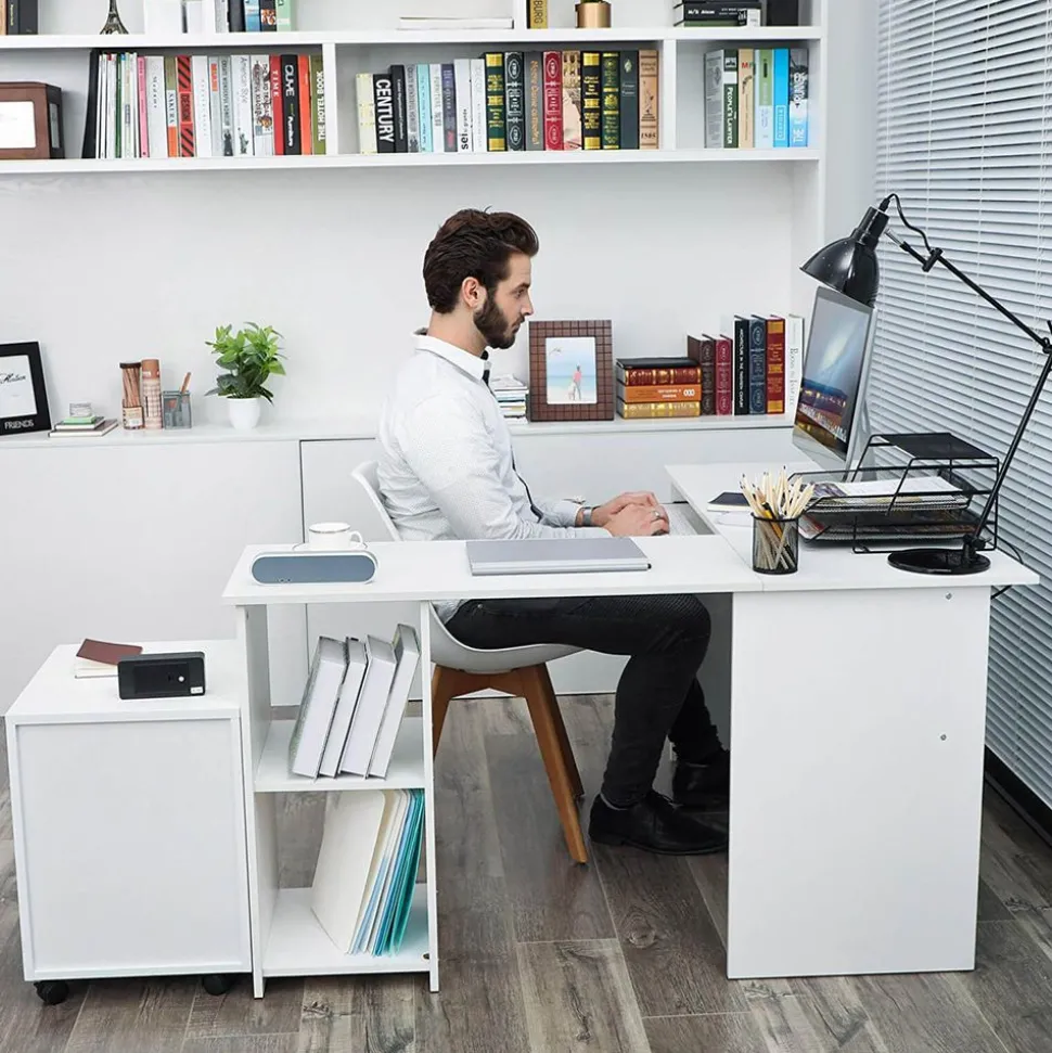 Cheap SONGMICS Bureau 130 cm industriel Marron Rustique