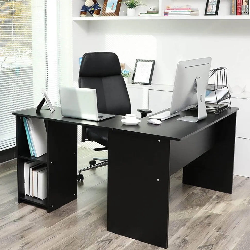 Cheap SONGMICS Bureau 130 cm industriel Marron Rustique