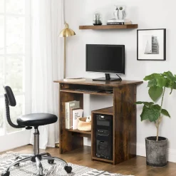 Sale SONGMICS Bureau 140 cm industriel Marron Rustique + Noir