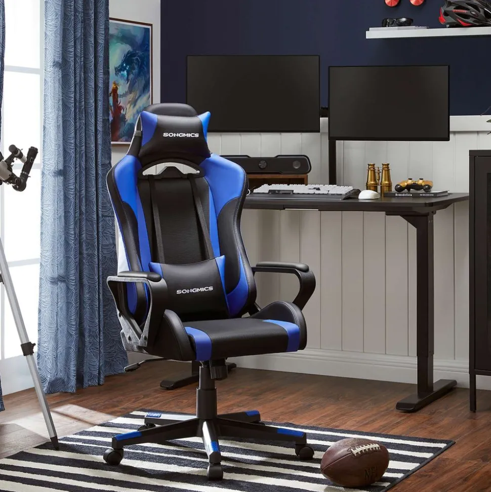 Hot SONGMICS Bureau 120 cm noir Blanc