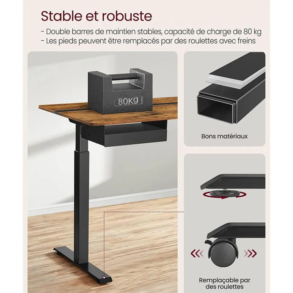 Cheap SONGMICS Bureau assis debout électrique jaune pastel et blanc pur