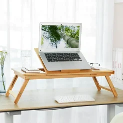 Cheap SONGMICS Bureau assis-debout 140 cm Marron Rustique + Noir