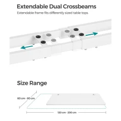 Fashion SONGMICS Bureau Assis-Debout Électrique Réglable en Hauteur